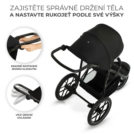 Kočík športový Helsi 2 Black Kinderkraft KSHELS02BLK0000