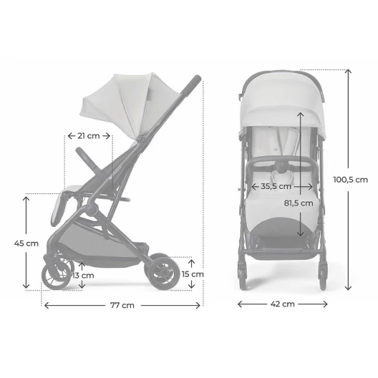 Kočík športový Indy 3 Urban Grey Kinderkraft KSINDY03GRY0000