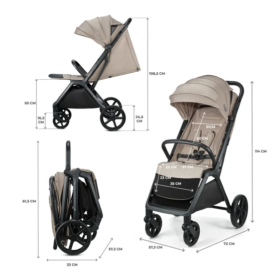 Kočík športový Loom Beige Kinderkraft KSLOOM00BEG0000