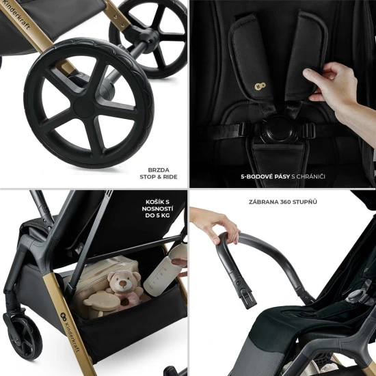 Kočík športový Loom Black Kinderkraft KSLOOM00BLK0000