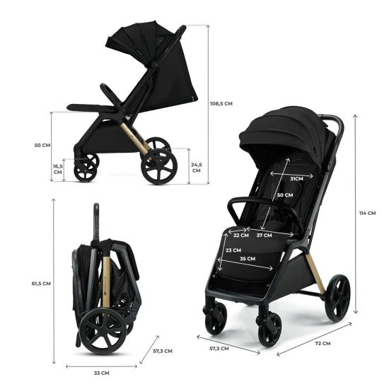 Kočík športový Loom Black Kinderkraft KSLOOM00BLK0000