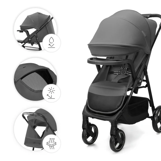 Kočík športový Trig 3 Tray Granite Grey Kinderkraft KSTRIG03GRY000T