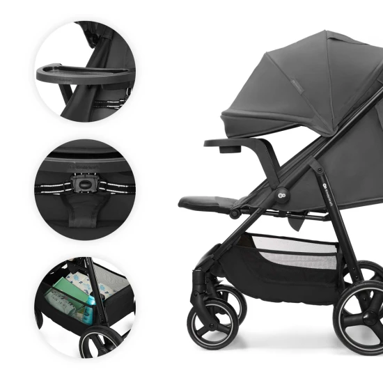 Kočík športový Trig 3 Tray Granite Grey Kinderkraft KSTRIG03GRY000T