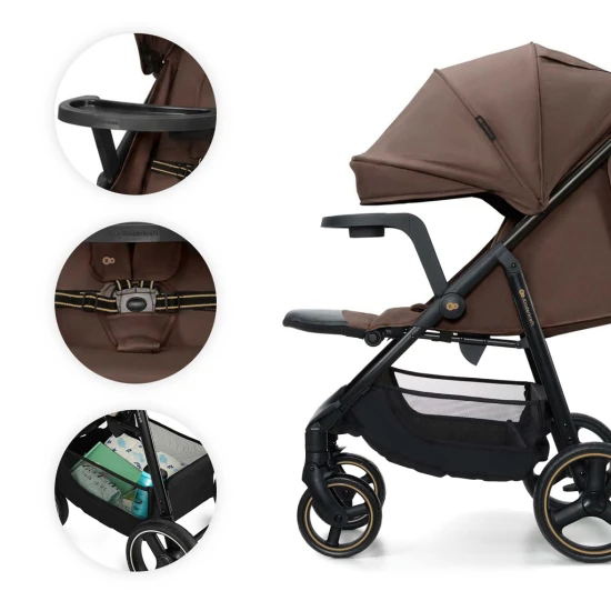 Kočík športový Trig 3 Tray Velvet Mocca Kinderkraft KSTRIG03BRW000T