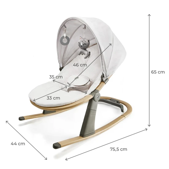 Lehátko Elsu Grey, do 9kg Kinderkraft KBELSU00GRY0000