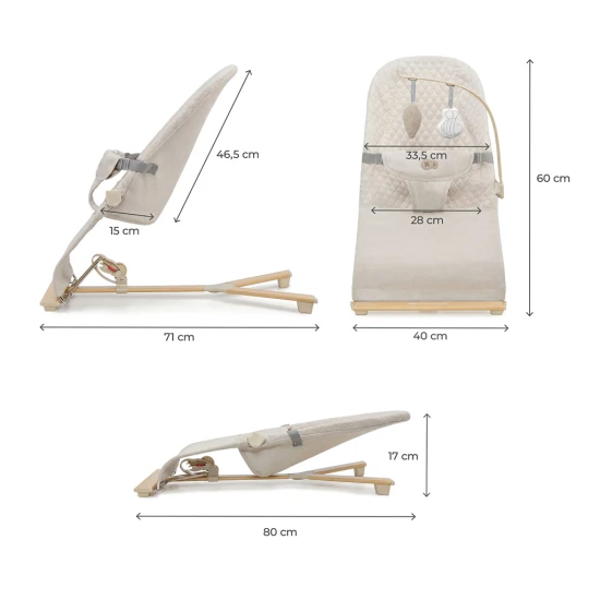 Lehátko pohupujúce Mimi Beige wood, do 9 kg Kinderkraft KBMIMI00WOD0000