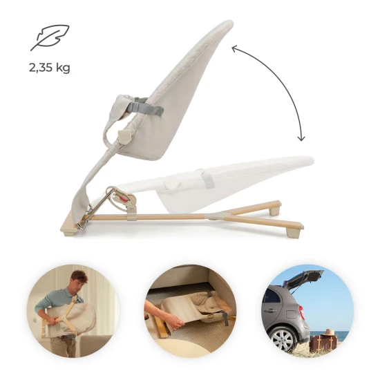 Lehátko pohupujúce Mimi Beige wood, do 9 kg Kinderkraft KBMIMI00WOD0000