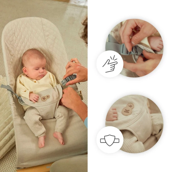 Lehátko pohupujúce Mimi Light grey, do 9 kg Kinderkraft KBMIMI00LGR0000