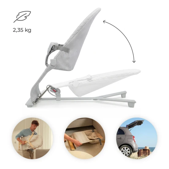 Lehátko pohupujúce Mimi Light grey, do 9 kg Kinderkraft KBMIMI00LGR0000