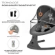 Lehátko pohupujúce s melódiou 2v1 Lumi, do 9 kg, Premium Dark Grey Kinderkraft KBLUMI02DGR0000