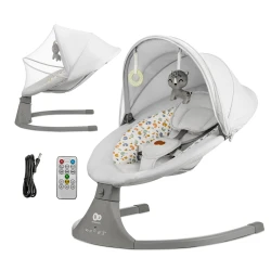 Lehátko pohupujúce s melódiou 2v1 Lumi, do 9 kg, Premium Light Grey