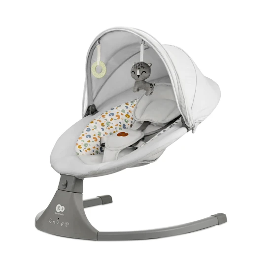 Lehátko pohupujúce s melódiou 2v1 Lumi, do 9 kg, Premium Light Grey Kinderkraft KBLUMI02LGR0000