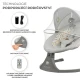 Lehátko pohupujúce s melódiou 2v1 Lumi, do 9 kg, Premium Light Grey Kinderkraft KBLUMI02LGR0000