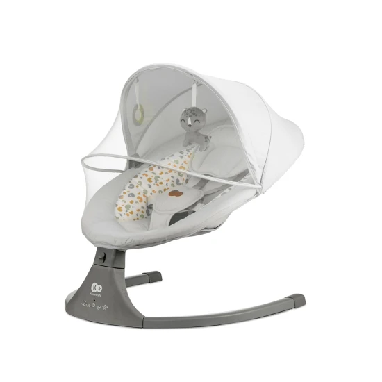 Lehátko pohupujúce s melódiou 2v1 Lumi, do 9 kg, Premium Light Grey Kinderkraft KBLUMI02LGR0000