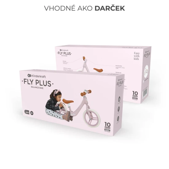 Odrážadlo Fly Plus Powder pink Kinderkraft KRFLPL00PNK0000