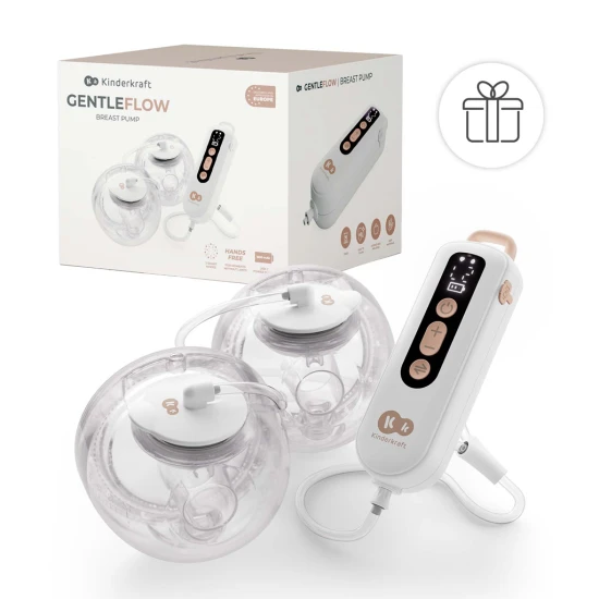 Odsávačka materského mlieka Double Hands-free Gentle Flow Gold Kinderkraft KEGEFL00GLD0000