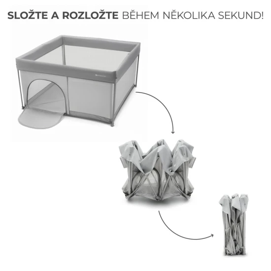 Ohrádka pre deti skladacia Ziki Light Grey Kinderkraft KLZIKI00GRY0000