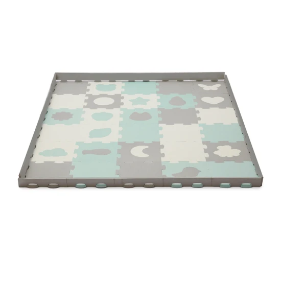 Podložka penová puzzle Luno Shapes 185 x 165 cm Mint, 30ks, Premium Kinderkraft KPLUSH00MIN0000