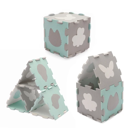 Podložka penová puzzle Luno Shapes 185 x 165 cm Mint, 30ks, Premium Kinderkraft KPLUSH00MIN0000