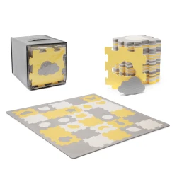 Podložka penová puzzle Luno Shapes 185 x 165 cm Yellow, 30ks, Premium