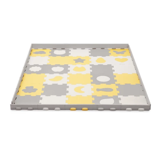 Podložka penová puzzle Luno Shapes 185 x 165 cm Yellow, 30ks, Premium Kinderkraft KPLUSH00YEL0000