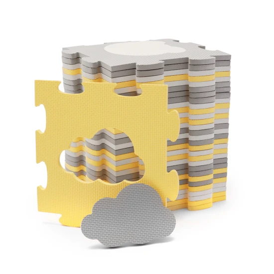 Podložka penová puzzle Luno Shapes 185 x 165 cm Yellow, 30ks, Premium Kinderkraft KPLUSH00YEL0000