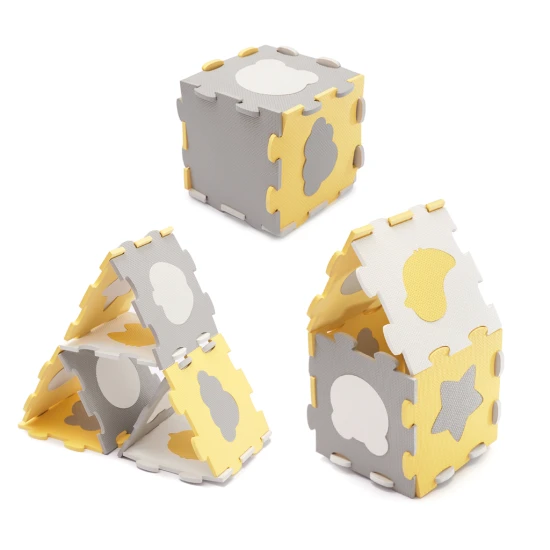 Podložka penová puzzle Luno Shapes 185 x 165 cm Yellow, 30ks, Premium Kinderkraft KPLUSH00YEL0000