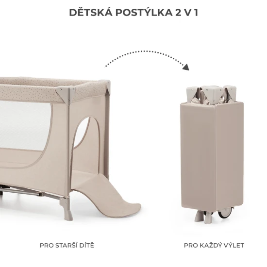 Postieľka cestovná Joy 2 Beige Kinderkraft KLJOY02BEG00000