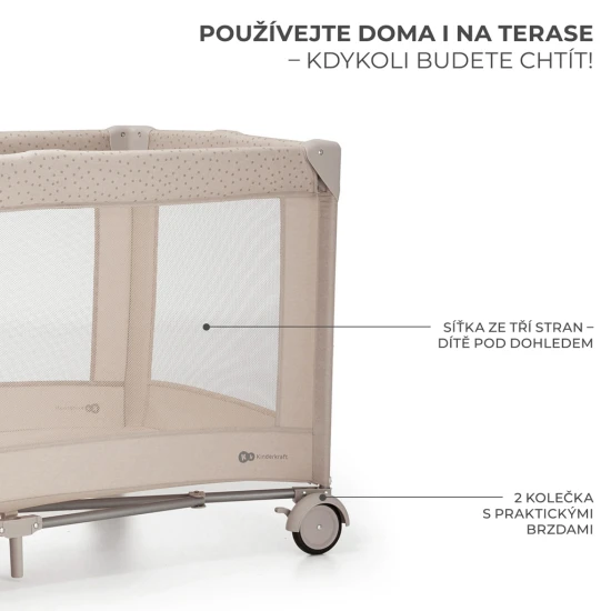 Postieľka cestovná Joy 2 Beige Kinderkraft KLJOY02BEG00000