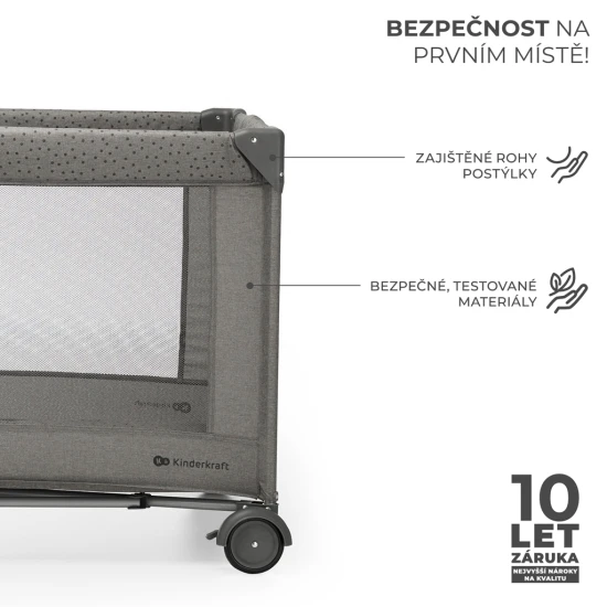 Postieľka cestovná Joy 2 Dark grey Kinderkraft KLJOY02DGR00000
