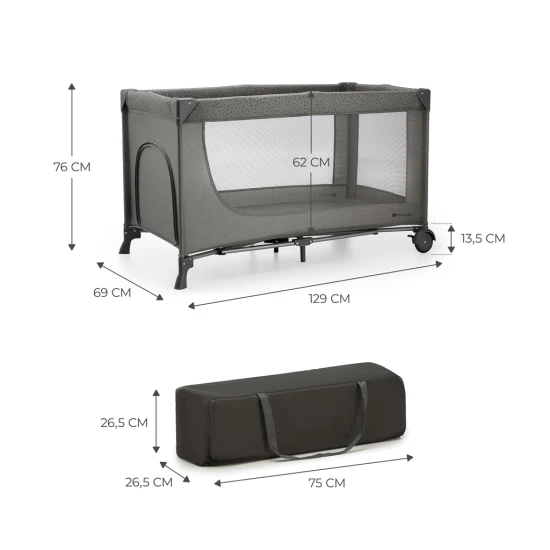 Postieľka cestovná Joy 2 Dark grey Kinderkraft KLJOY02DGR00000