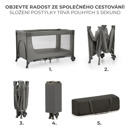 Postieľka cestovná Joy 2 Happy shapes Kinderkraft KLJOY02HAP0000