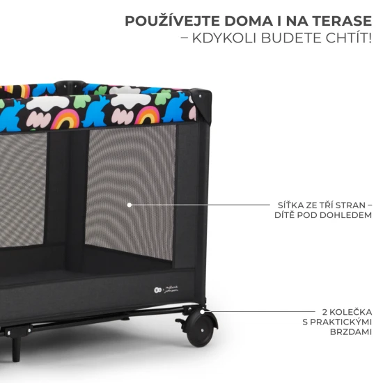 Postieľka cestovná Joy 2 Happy shapes Kinderkraft KLJOY02HAP0000