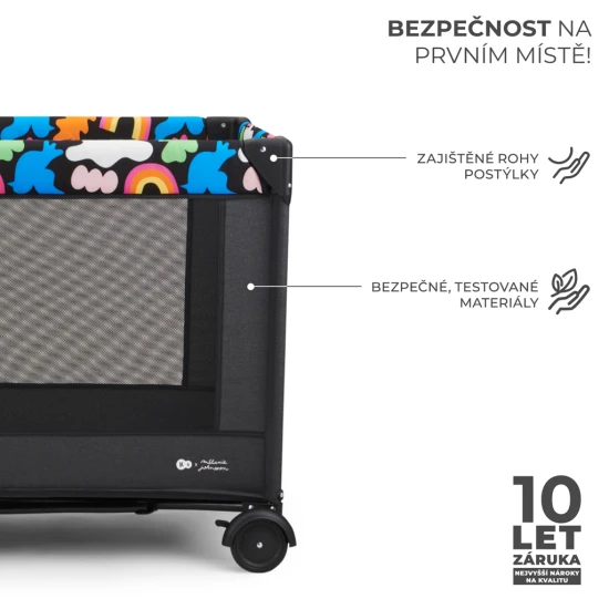 Postieľka cestovná Joy 2 Happy shapes Kinderkraft KLJOY02HAP0000