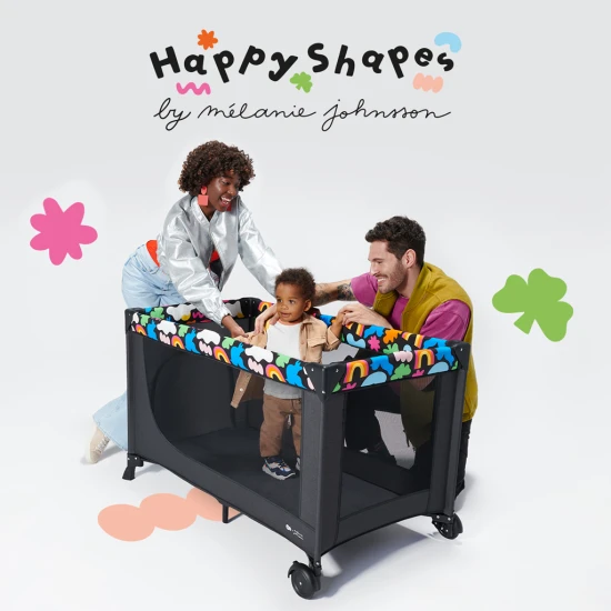 Postieľka cestovná Joy 2 Happy shapes Kinderkraft KLJOY02HAP0000