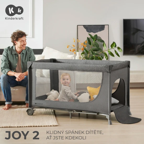 Postieľka cestovná Joy 2 Happy shapes Kinderkraft KLJOY02HAP0000