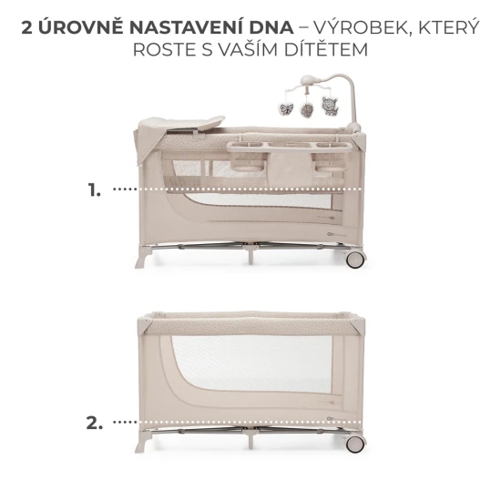 Postieľka cestovná Joy 2 s doplnkami Beige Kinderkraft KLJOY02BEG000AC