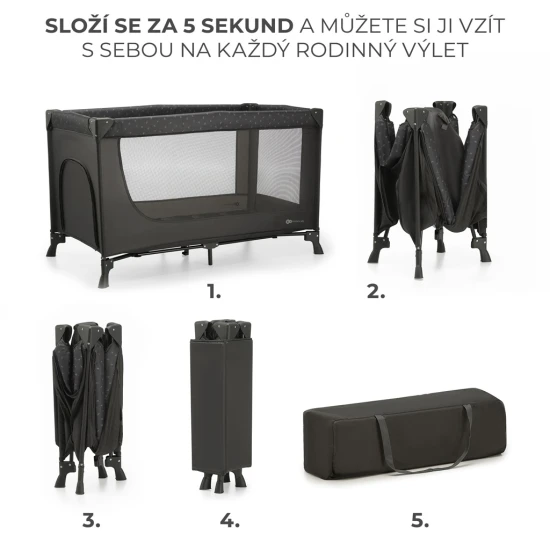 Postieľka cestovná Joy Light grey Kinderkraft KLJOYLIGRY00000