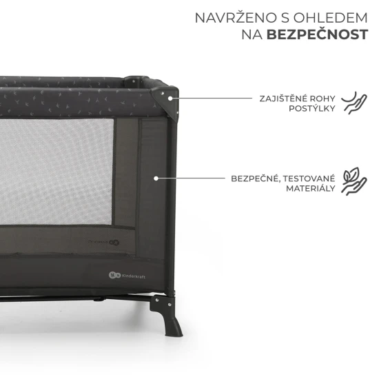 Postieľka cestovná Joy Light grey Kinderkraft KLJOYLIGRY00000