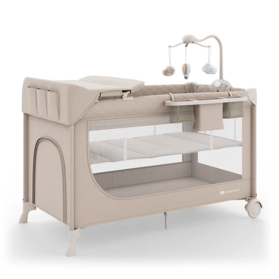 Postieľka cestovná Leody Up Beige s príslušenstvom Kinderkraft KCLEODUPBEG00AC