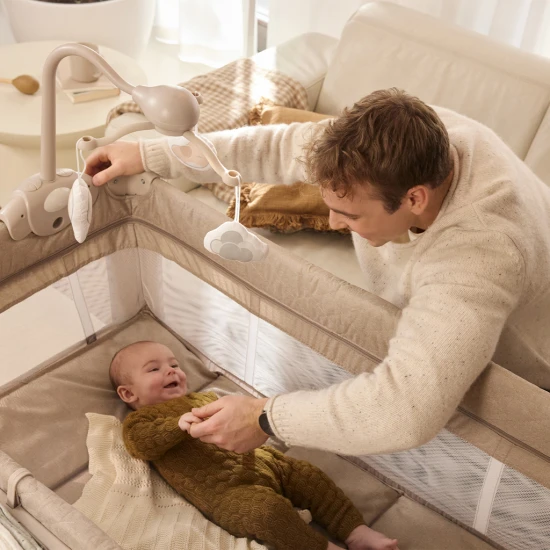 Postieľka cestovná Leody Up Beige s príslušenstvom Kinderkraft KCLEODUPBEG00AC