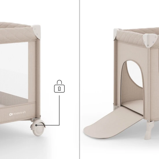 Postieľka cestovná Leody Up Beige Kinderkraft KCLEODUPBEG0000