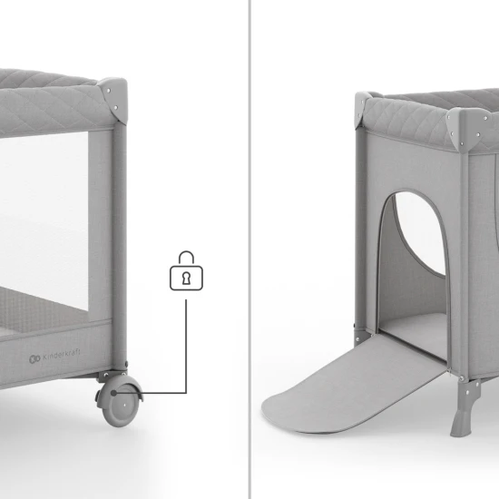 Postieľka cestovná Leody Up Grey Kinderkraft KCLEODUPGRY0000
