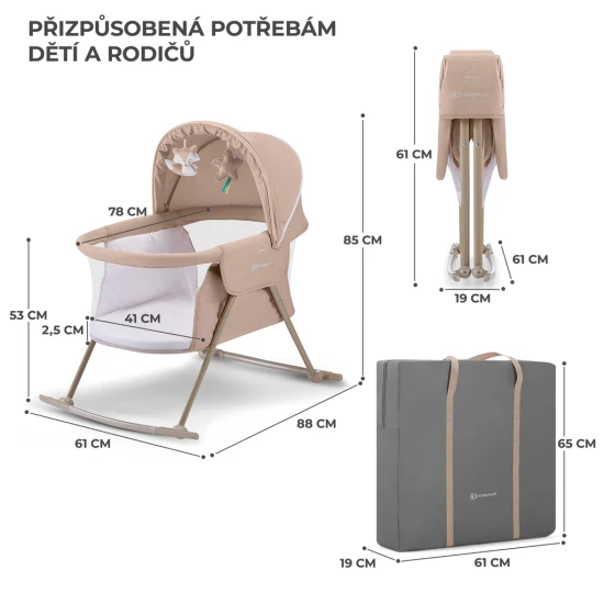 Postieľka detská 3v1 Lovi Beige Kinderkraft KKLLOVIBEG0000