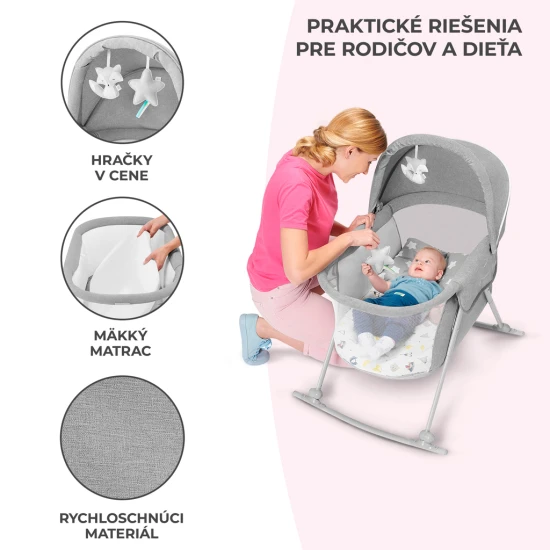 Postieľka detská 3v1 Lovi Gray Kinderkraft KKLLOVIGRY0000