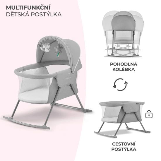 Postieľka detská 3v1 Lovi Gray Kinderkraft KKLLOVIGRY0000