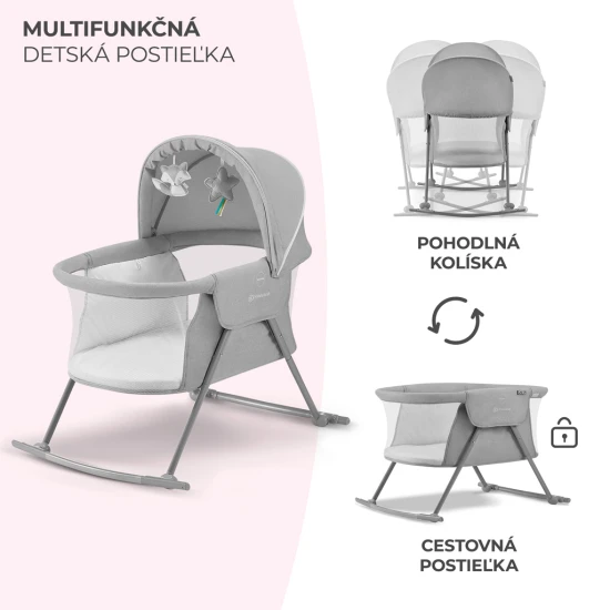 Postieľka detská 3v1 Lovi Gray Kinderkraft KKLLOVIGRY0000