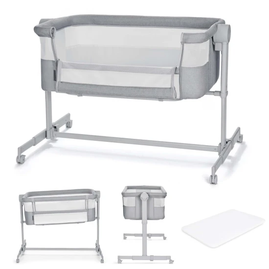 Postieľka detská polohovateľná Nestee Up2 Full Light Grey Kinderkraft KLNEE002LGRF000
