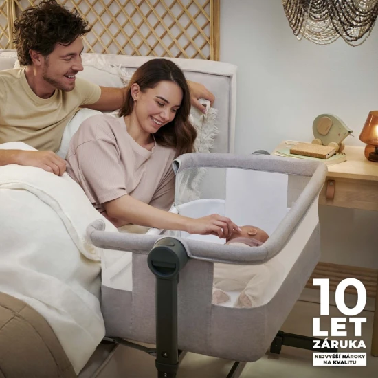 Postieľka detská polohovateľná Nestee Up2 Light Grey Kinderkraft KLNEE002LGR0000