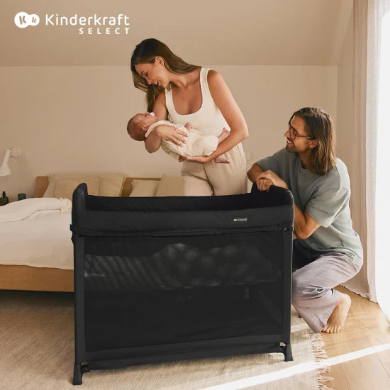 SELECT Postieľka cestovná Moon Dream Black Kinderkraft KLMODR00BLK3000
